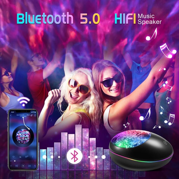ONEFIRE Galaxy Projector, White Noise Night Light Projector for Bedroom, Bluetooth Music Ceiling Projector Room Lights, Remote Timer Galaxy Light Skyligh,Star Lights Projector for Kids Teen Girl Gifts - Image 4