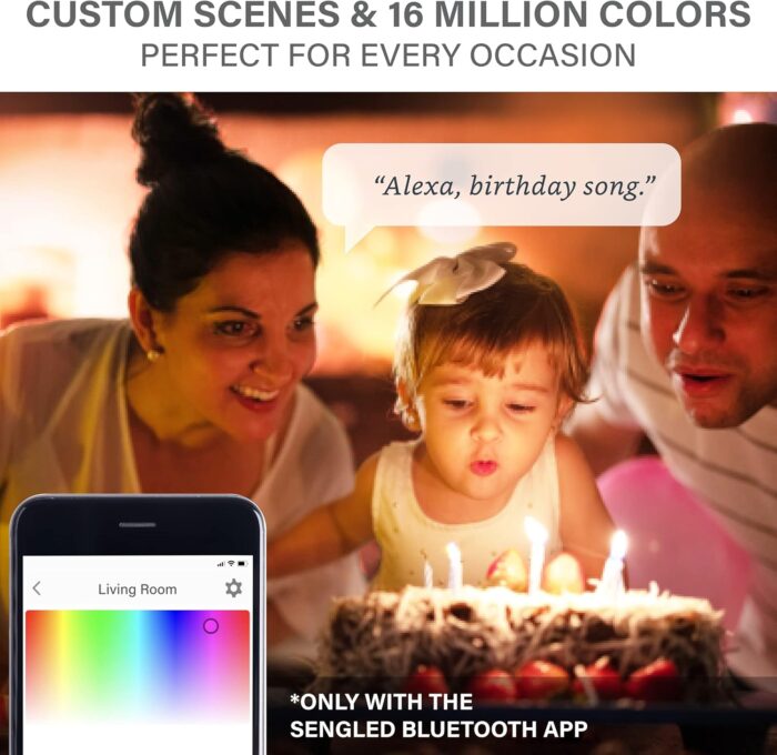 Sengled Smart Light Bulbs, Color Changing Alexa/Bluetooth Mesh, Dimmable LED Bulb A19 E26 Multicolor, High CRI, High Brightness, 8.7W 800LM, 1Pack - Image 6