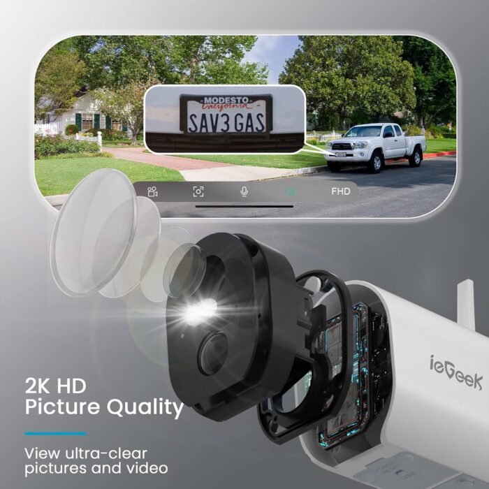 2K Solar Camera Security Outdoor with Spotlight & Siren, AI Detection Wireless Cameras for Home Security, 3MP Color Night Vision/2-Way Talk/Compatible with Alexa - Image 3