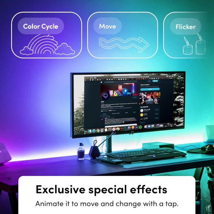 LIFX Lightstrip Color Zones, Wi-Fi Smart LED Light Strip, Full Color with Polychrome Technology™, No Bridge Required, Works with Alexa, Hey Google, HomeKit and Siri, 80" Kit - Image 5