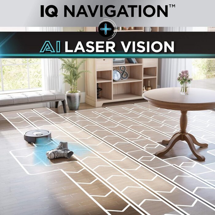 Shark AI Robot Vacuum, Smart Mapping|Scheduling|Pet Hair Pick Up|Logical Navigation, Black/Silver (RV2001), Carpet - Image 2