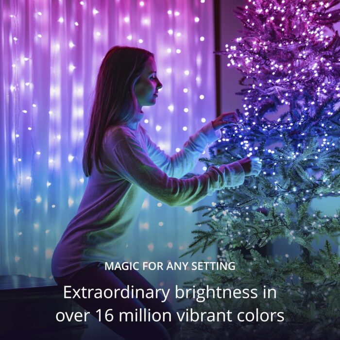 Twinkly Strings 400 LED RGB, LED Light String for in- and Outdoor, Smart LED Lights, Mappable LEDs, Compatible with Alexa and Google Home, IP44, Green Wire, 105ft - Image 2