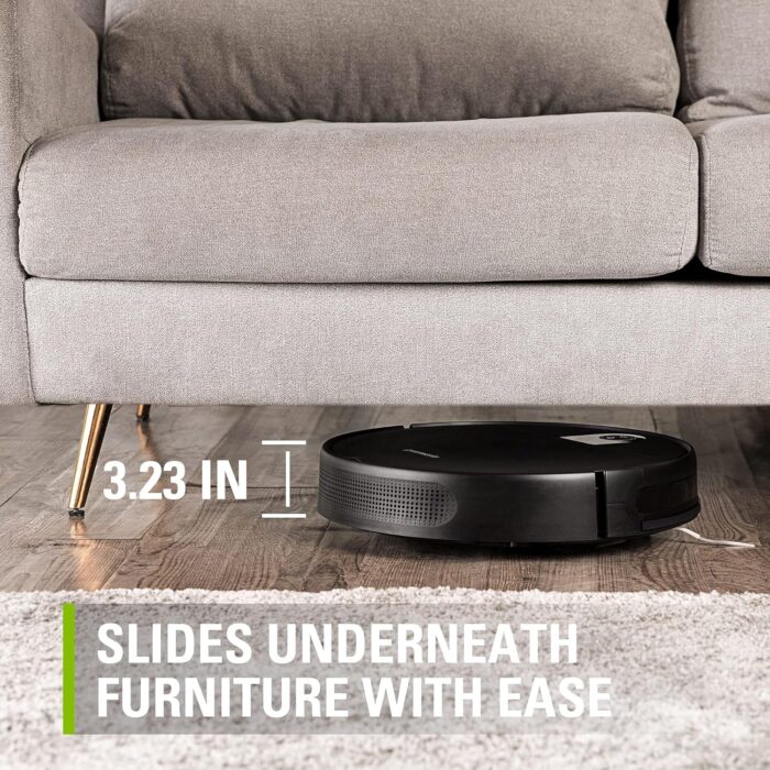 Greenworks Robotic Vacuum GRV-1010 Self-Charging, Wi-Fi Connectivity, 2200Pa Extreme Suction Power, Perfect for Pet Hair, Hard Floors, Carpets, Works with Alexa - Image 3