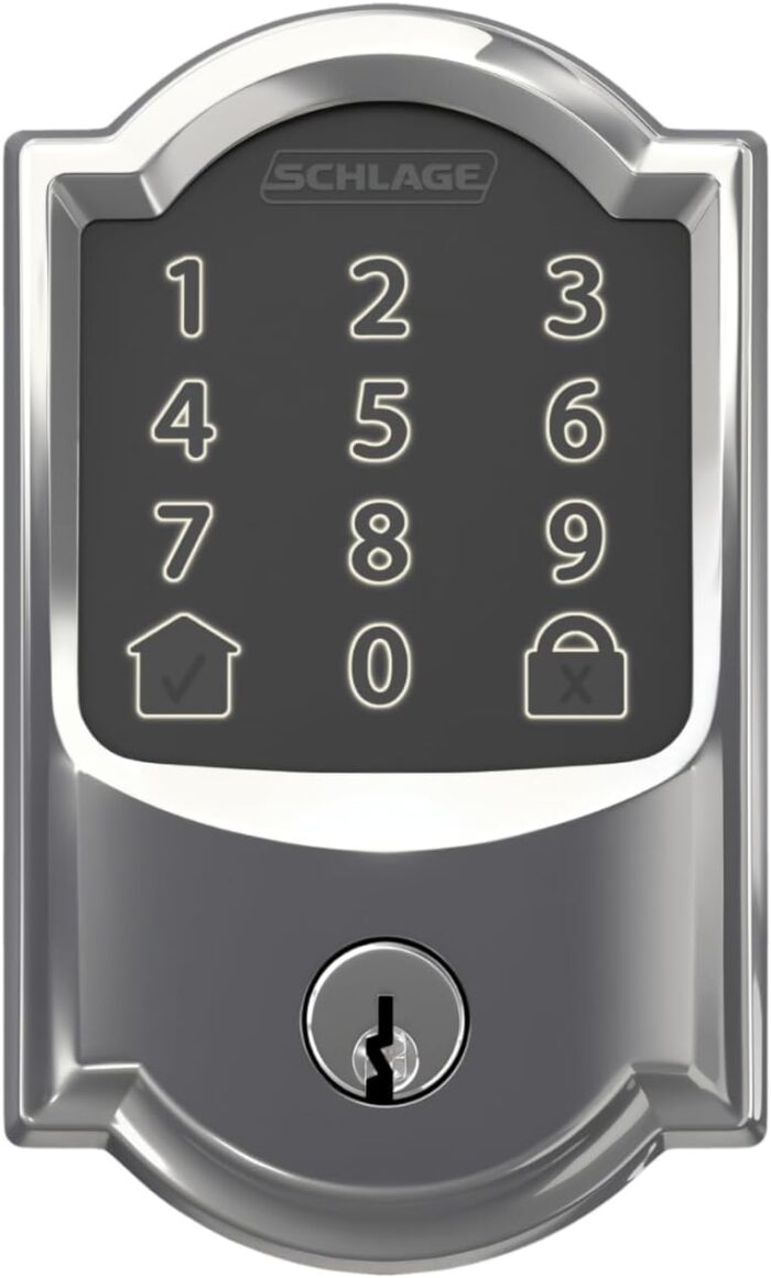 Schlage Encode Smart WiFi Deadbolt with Camelot Trim In Bright Chrome - Image 9