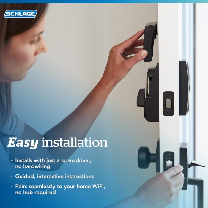 Schlage Encode Smart WiFi Deadbolt with Camelot Trim In Bright Chrome - Image 8