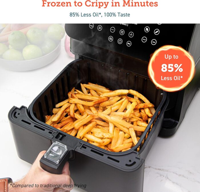 COSORI 12-in-1 Air Fryer 5.8QT, Toast, Bake, Nutrition Facts for 100+ In-App Recipes, AdaptIQ Tech Fast Cook, for Main & Side Dishes, Snacks, Leftovers, Detachable Square Basket, Dishwasher Safe - Image 4