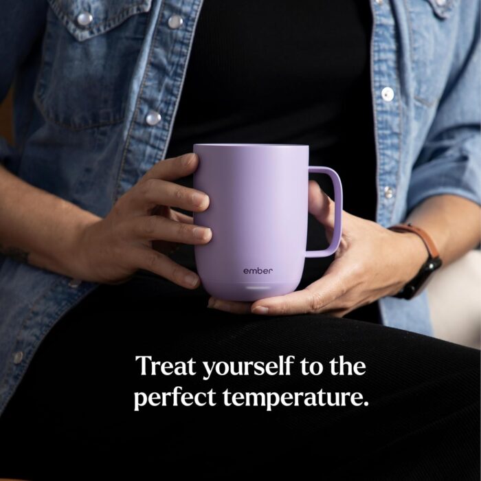 Ember Temperature Control 14oz Smart Mug 2, App-Controlled and Rechargeable Heated Coffee Cup Warmer with Intelligent LED Display, Lavender. - Image 8