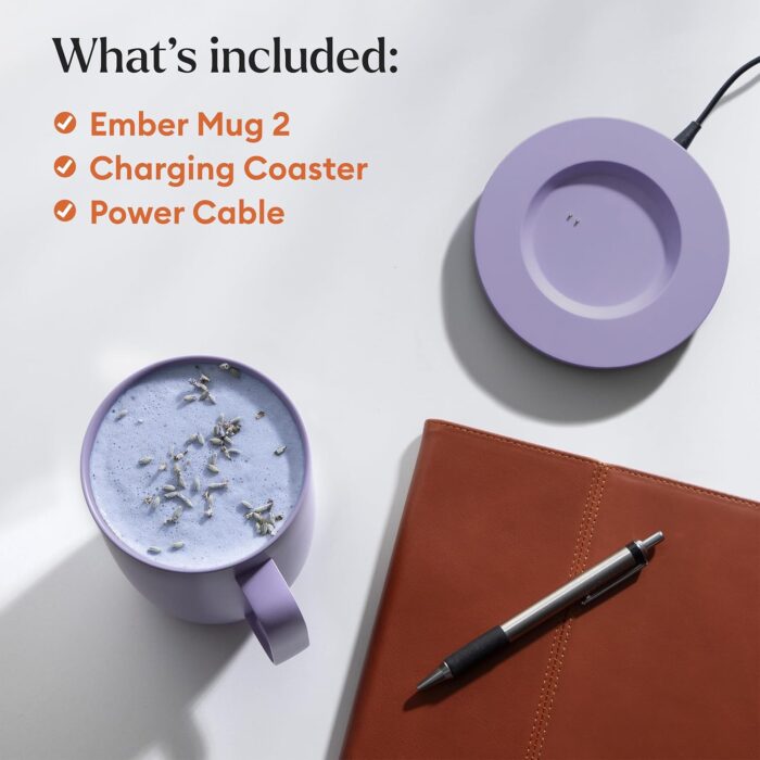 Ember Temperature Control 14oz Smart Mug 2, App-Controlled and Rechargeable Heated Coffee Cup Warmer with Intelligent LED Display, Lavender. - Image 7