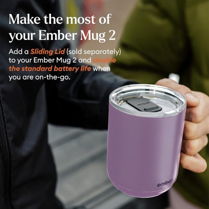 Ember Temperature Control 14oz Smart Mug 2, App-Controlled and Rechargeable Heated Coffee Cup Warmer with Intelligent LED Display, Lavender. - Image 5