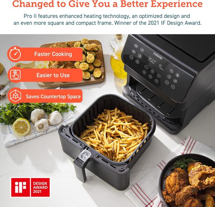 COSORI 12-in-1 Air Fryer 5.8QT, Toast, Bake, Nutrition Facts for 100+ In-App Recipes, AdaptIQ Tech Fast Cook, for Main & Side Dishes, Snacks, Leftovers, Detachable Square Basket, Dishwasher Safe - Image 2