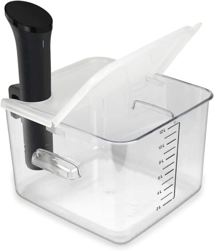 EVERIE Collapsible Hinged Lid Compatible with Anova Nano 750w, 800w, 900w, AN500-US00 1000w and Compatible with Rubbermaid Container 12,18,22 Quart(Corner Mount) - Image 4