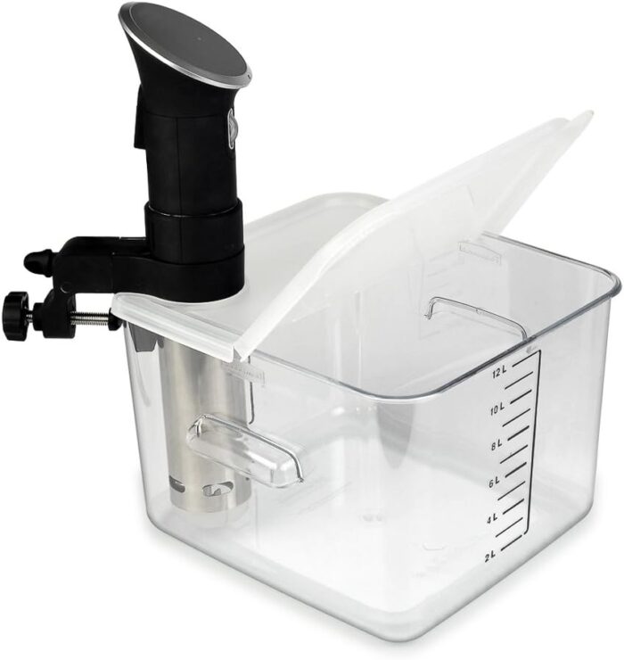 EVERIE Collapsible Hinged Lid Compatible with Anova Nano 750w, 800w, 900w, AN500-US00 1000w and Compatible with Rubbermaid Container 12,18,22 Quart(Corner Mount) - Image 5