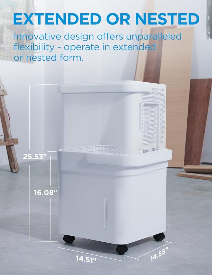 Midea Cube 50 Pint Dehumidifier for Basement and Rooms at Home for up to 4,500 Sq. Ft., Smart Control, Compatible with Alexa (White), Drain Hose Included, ENERGY STAR Most Efficient 2023 - Image 4