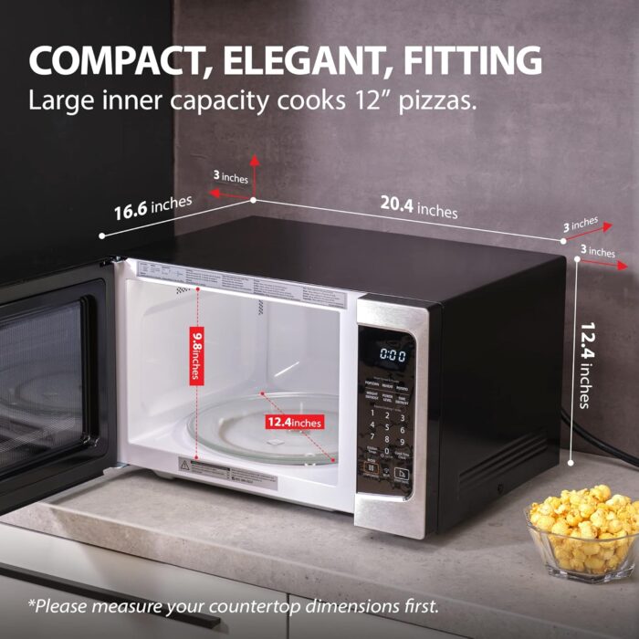 TOSHIBA ML-EM34P(SS) Smart Countertop Microwave, Sensor Reheat, Works With Alexa & Remote Control, Kitchen Essentials, Mute Function&ECO Mode, 1100W, 1.3 Cu Ft, With 12.4" Turntable, Stainless Steel - Image 6