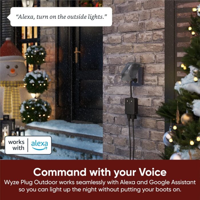 Wyze Plug Outdoor, Dual Outlets Energy Monitoring, IP64, 2.4GHz WiFi Smart Plug, Works with Alexa, Google Assistant, IFTTT, No Hub Required, Black - Image 5