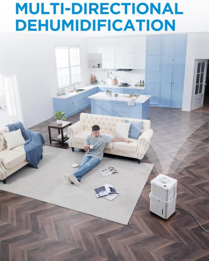 Midea Cube 50 Pint Dehumidifier for Basement and Rooms at Home for up to 4,500 Sq. Ft., Smart Control, Compatible with Alexa (White), Drain Hose Included, ENERGY STAR Most Efficient 2023 - Image 2