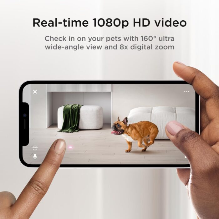 Petcube Play 2 Wi-Fi Pet Camera with Laser Toy for Cats & Dogs, 1080P HD Video, 160° Full-Room View, 2-Way Audio, Sound/Motion Alerts, Night Vision, Pet Monitoring App - Image 3