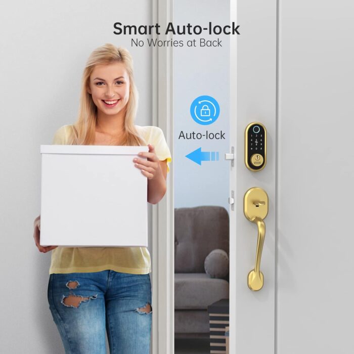Smart Lock SMONET Bluetooth Keyless Entry Keypad Smart Deadbolt-Fingerprint Electronic Deadbolt Lock, Remote Ekeys Sharing, Easy to Install for Homes and Hotel Works with Alexa(Gateway Not Included) - Image 3