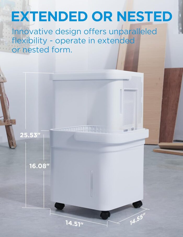 Midea Cube 50 Pint Dehumidifier for Basement and Rooms at Home for up to 4,500 Sq. Ft., Built-in Pump, Drain Hose Included, Smart Control, Works with Alexa (White), ENERGY STAR Most Efficient 2023 - Image 4