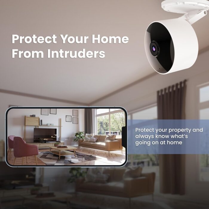 Feit Electric Indoor Security Camera with Motion Detection, 30ft. Night Vision, 360° Adjustable Head, 2.4GHz WiFi, 2-Way Audio, 1080p HD, Works with Alexa & Google Asst, Plug-in, White - CAM1/WIFI - Image 7