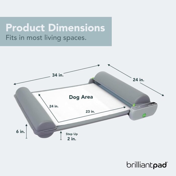 BrilliantPad Indoor Dog Potty for Small Pets, Basic | Automatic Self Cleaning with Odor Control, Puppy Training Alternative to Grass Turf, Mess Free | Includes 1 Disposable Absorbent Pee Pad Roll - Image 2