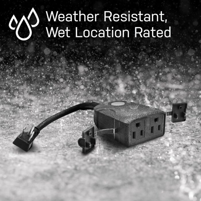 Feit Electric Smart Outdoor Plug, WiFi Waterproof Plug, 2 Grounded Sockets, Works with Alexa and Google Assistant, App Controlled, 15 Amp Indoor/Outdoor 2 Outlet Plug, Black, Plug/WiFi/WP - Image 4