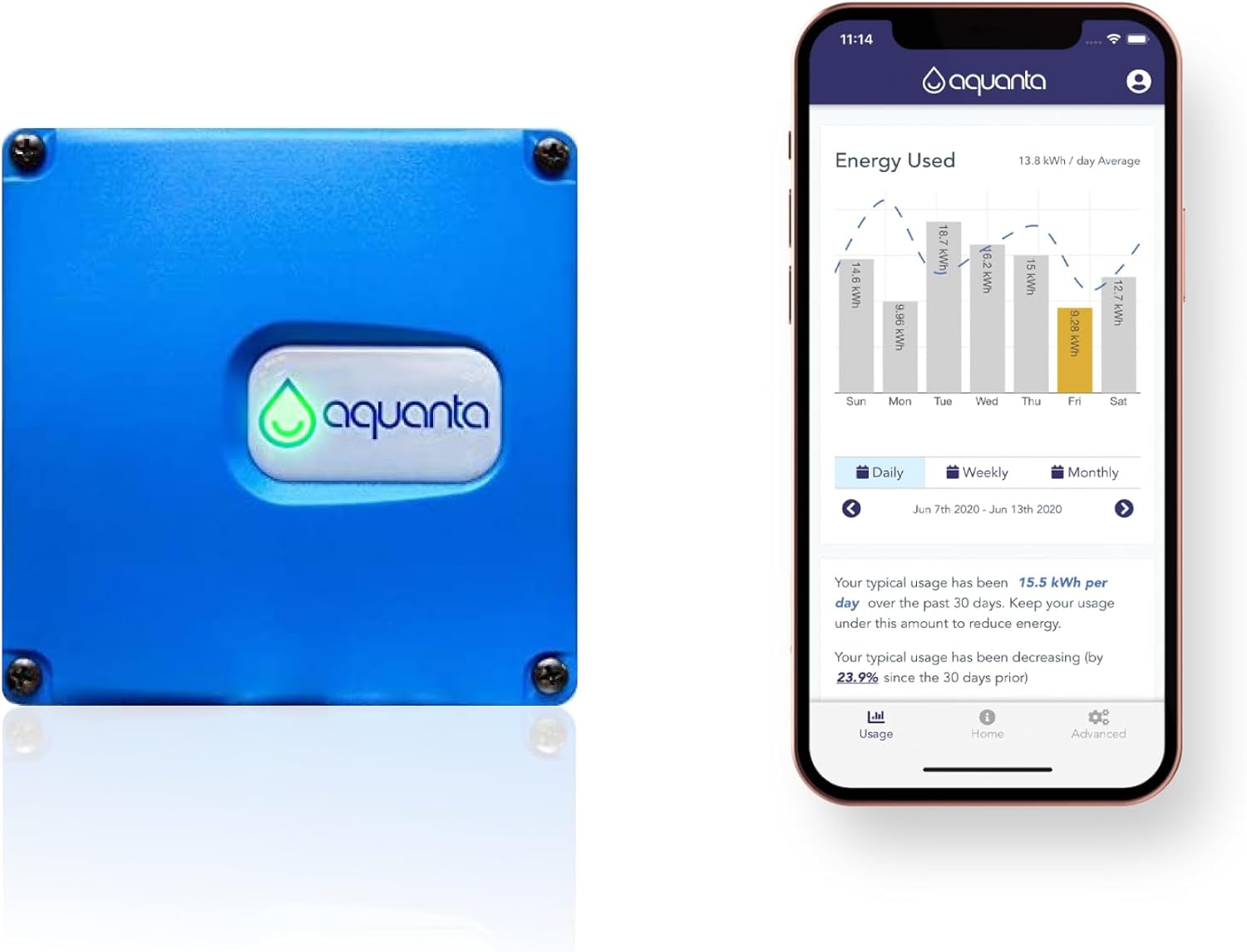 Smart Water Heater Timer: Optimize Hot Water Usage - Compatible with Alexa - Installs in Minutes, No Plumbing Required. Compatible with Gas Water Heaters. Leak Sensor Included.