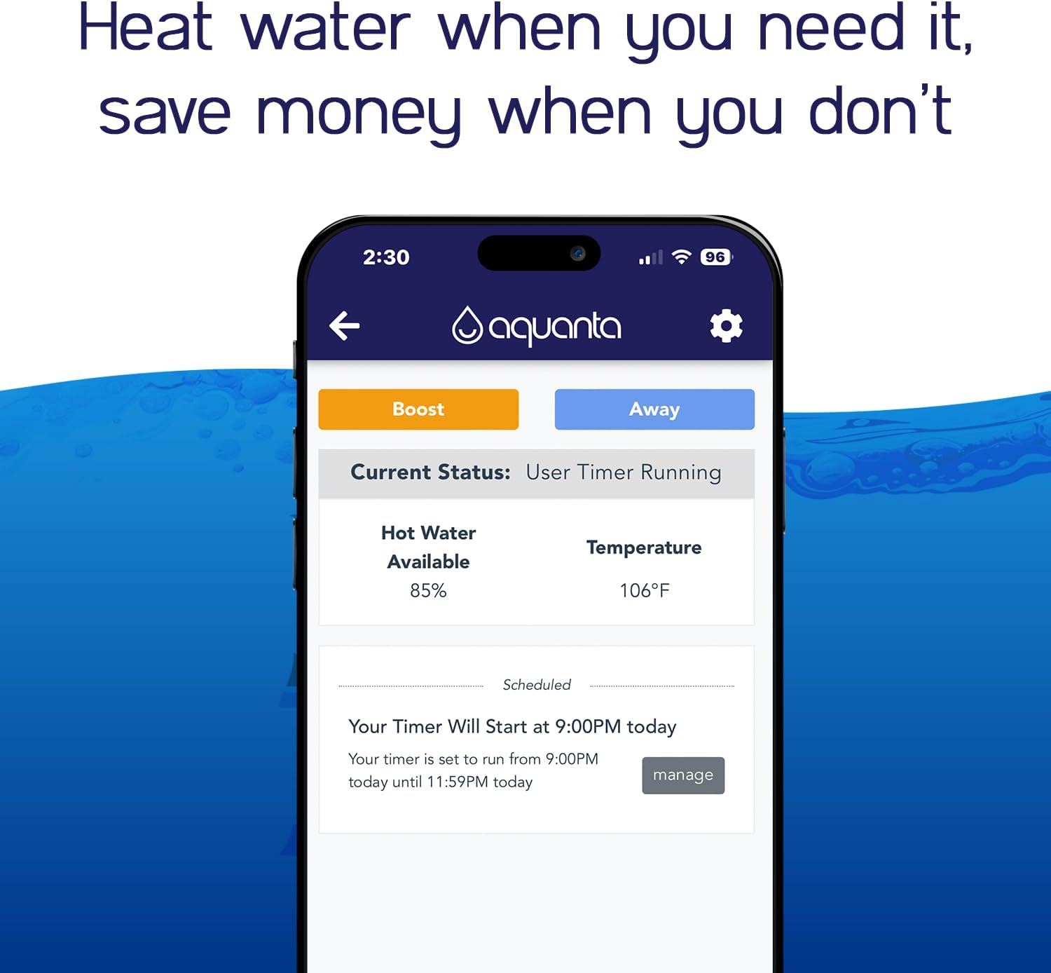 Smart Water Heater Timer: Optimize Hot Water Usage - Compatible with Alexa - Installs in Minutes, No Plumbing Required. Compatible with Gas Water Heaters. Leak Sensor Included. - Image 4